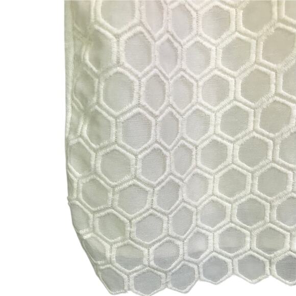 Tory Burch Top Womens Sz XS 52142111 Cream V-Neck 3/4 See Through Sleeve - Picture 6 of 9